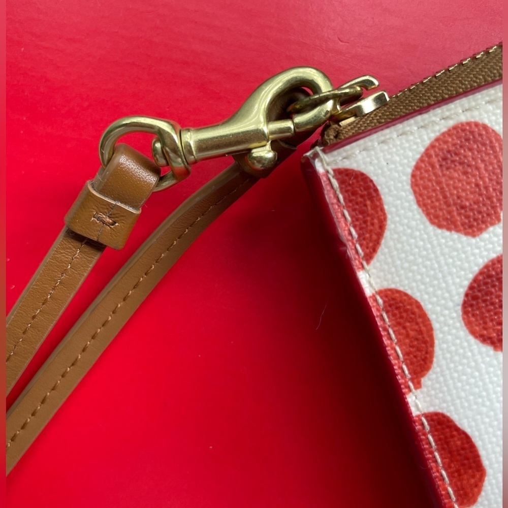 Coach Wallet,Coach Cream and Red Polka Dot Wristlet - Picture 10 of 12
